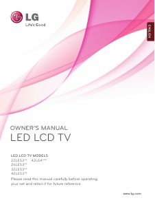 Manual LG 47LE5300-CA LED Television