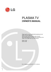 Manual LG RT-42PZ60 Plasma Television