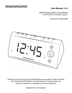 Manual Magnasonic EAAC470W Alarm Clock Radio