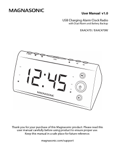 Manual Magnasonic EAAC470 Alarm Clock Radio
