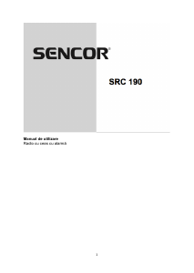 Manual Sencor SRC 190 Ceas cu alarmă