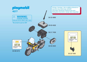 Manual Playmobil set 4077 Traffic ADAC motorcycle