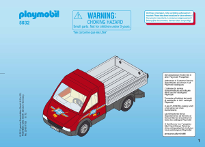 Manual de uso Playmobil set 5032 Traffic Camioneta de mantenimiento del hotel