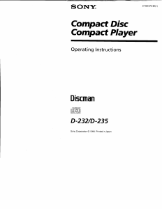 Bruksanvisning Sony D-235 Discman