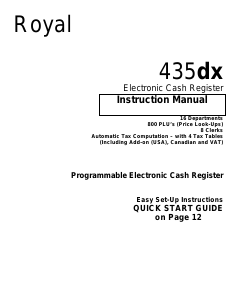 Manual Royal 435dx Cash Register