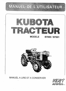 Mode d’emploi Kubota B7001 Tracteur