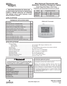 Manual Emerson 1F85CA-0471 Thermostat