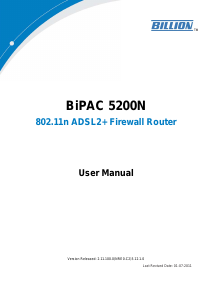 Manual Billion BiPAC 5200N Router