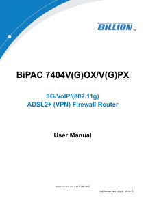 Manual Billion BiPAC 7404V(G) Router