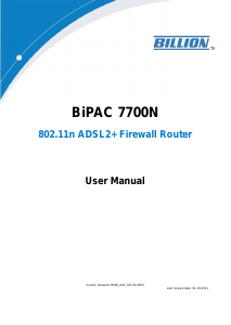 Manual Billion BiPAC 7700N Router