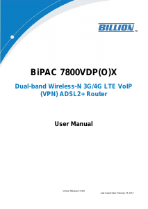 Manual Billion BiPAC 7800VDP(O)X Router