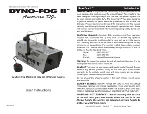 Handleiding AmericanDJ Dyno-Fog II Rookmachine