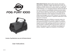 Manual AmericanDJ Fog Fury 1000 Fog Machine