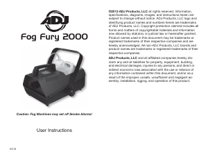 Manual AmericanDJ Fog Fury 2000 Fog Machine