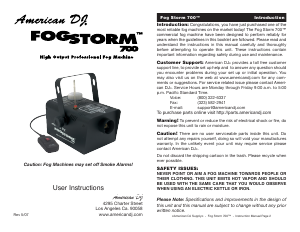 Manual AmericanDJ Fog Storm 700 Fog Machine