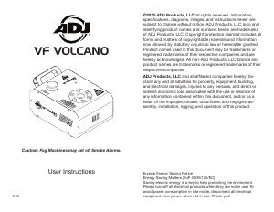 Handleiding AmericanDJ VF Volcano Rookmachine