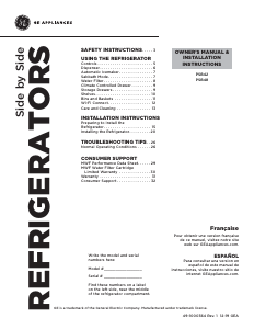 Manual GE TPG24PFDABB Fridge-Freezer