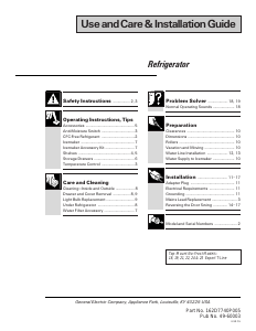 Manual de uso GE TBT18TABJRAA Frigorífico combinado