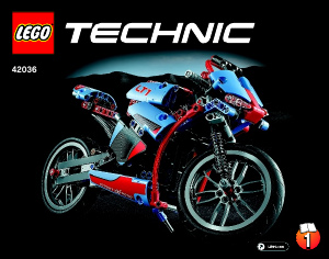 LEGO® Bauanleitung Technic 42036 Motorrad Straßenmotorrad Instruction NEU 229