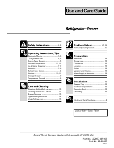 Manual GE TFT22PRBAWW Fridge-Freezer