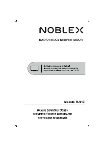 Manual de uso Noblex RJ910 Radiodespertador