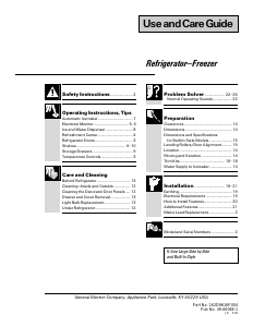 Manual GE TFK20JABCAA Fridge-Freezer