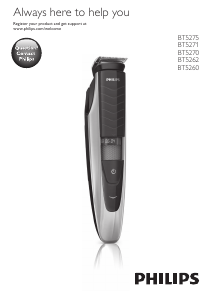 Mode d’emploi Philips BT5262 Tondeuse à barbe