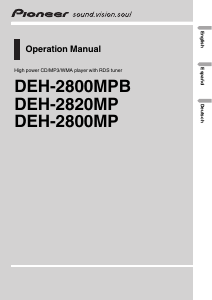 Bedienungsanleitung Pioneer DEH-2800MPB Autoradio