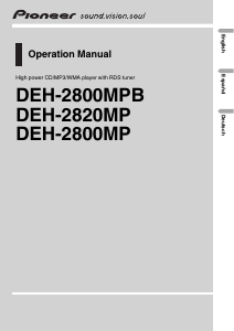 Manual Pioneer DEH-2820MP Car Radio