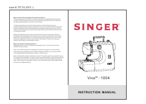 Handleiding Singer 1004 Vivo Naaimachine