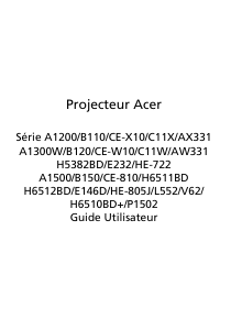 Mode d’emploi Acer A1200 Projecteur