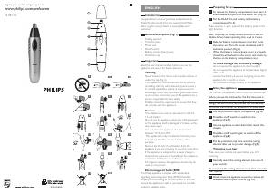 Mode d’emploi Philips NT8110 Tondeuse nez