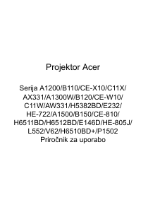 Priročnik Acer A1200 Projektor