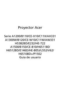 Manual de uso Acer A1200 Proyector