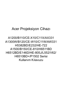 Kullanım kılavuzu Acer A1200 Projektör
