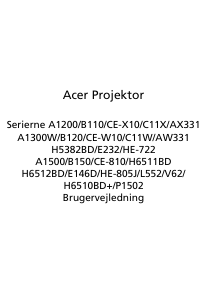 Brugsanvisning Acer A1200 Projektor
