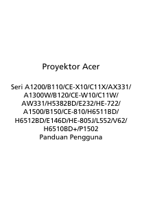 Panduan Acer A1300W Proyektor