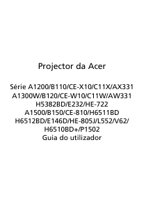 Manual Acer A1300W Projetor