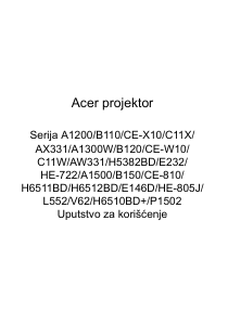 Priručnik Acer A1300W Projektor