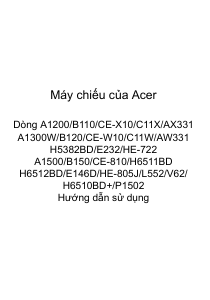 Hướng dẫn sử dụng Acer A1300W Máy chiếu