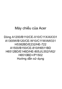 Hướng dẫn sử dụng Acer A1500 Máy chiếu