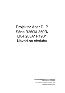 Návod Acer B250i Projektor