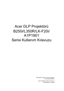 Kullanım kılavuzu Acer B250i Projektör