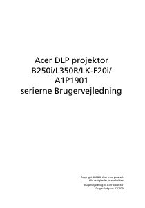 Brugsanvisning Acer B250i Projektor