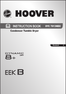 Bedienungsanleitung Hoover DYC 7813 NBX Trockner