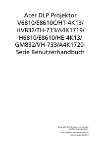 Bedienungsanleitung Acer GM832 Projektor