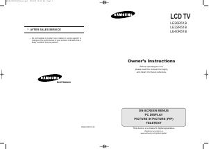 Manual Samsung LE32R51BD LCD Television