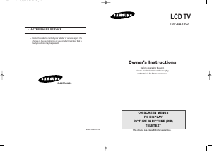 Manual Samsung LW26A33WS LCD Television