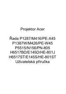 Manuál Acer H6517BD Projektor