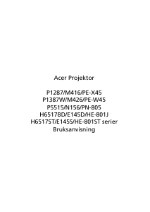 Bruksanvisning Acer H6517ST Projektor